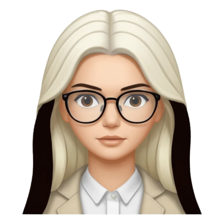 kendall jenner with long white hair and glasses sticker