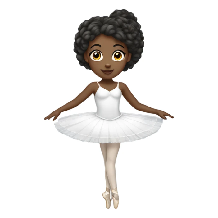 black girl ballerina in a white costume and tiara sticker