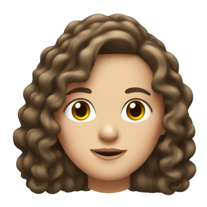 Brunette long curled hair, white woman, chubby 48 years old sticker