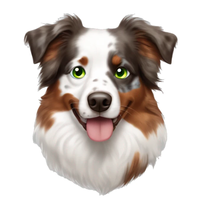 Red Merle Australian shepherd with one green eye and one marble eye half blue half green sticker