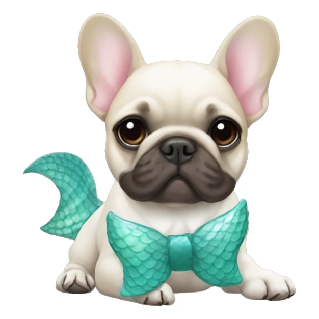 French bulldog with mermaid tail sticker