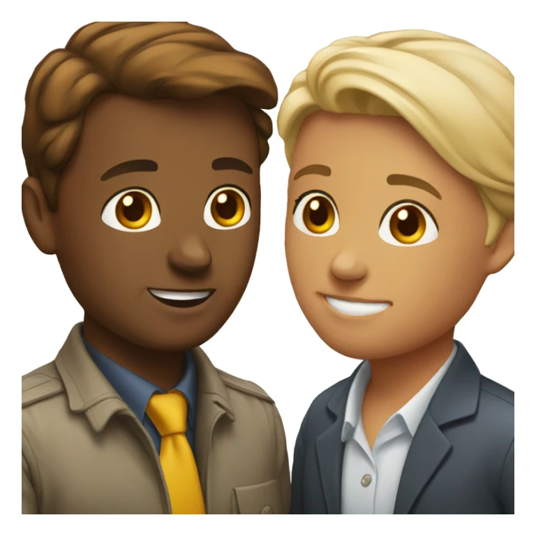 meeting face to face to people one woman one man sticker