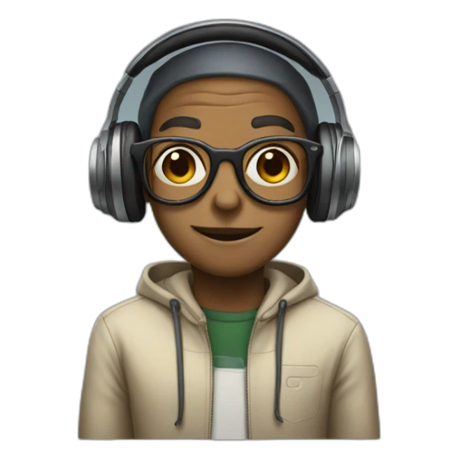 et with glasses and headphones sticker