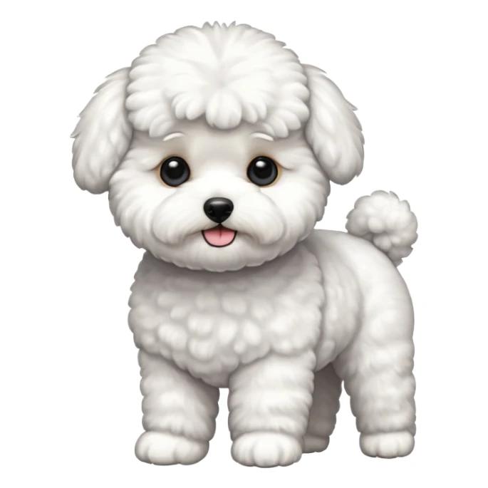 a full body of cute bichon frise sticker