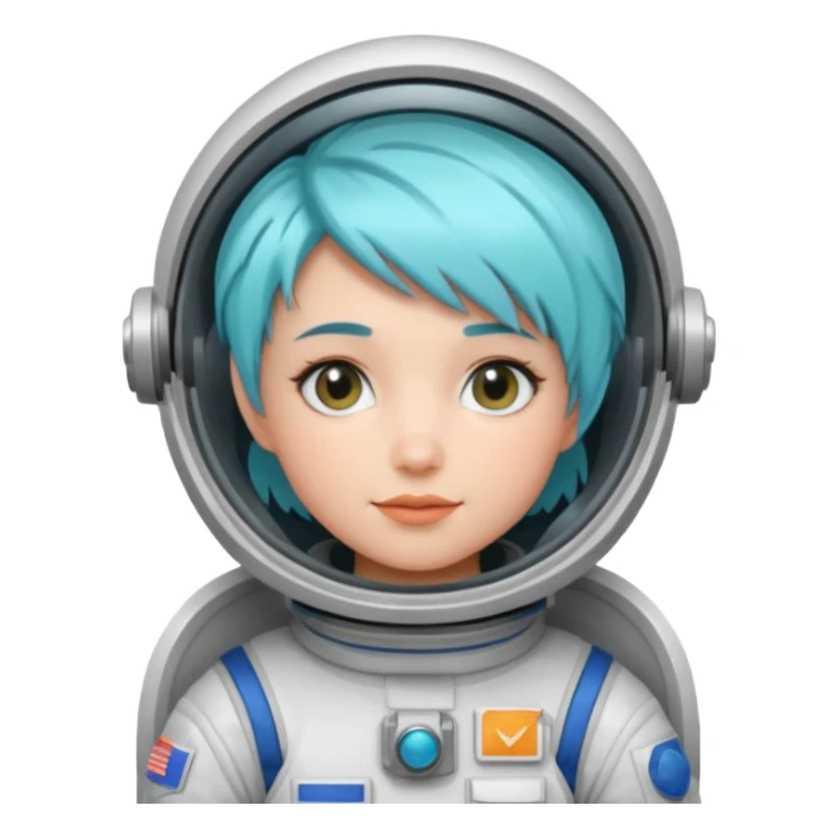 Female astronaut with short aqua hair sticker