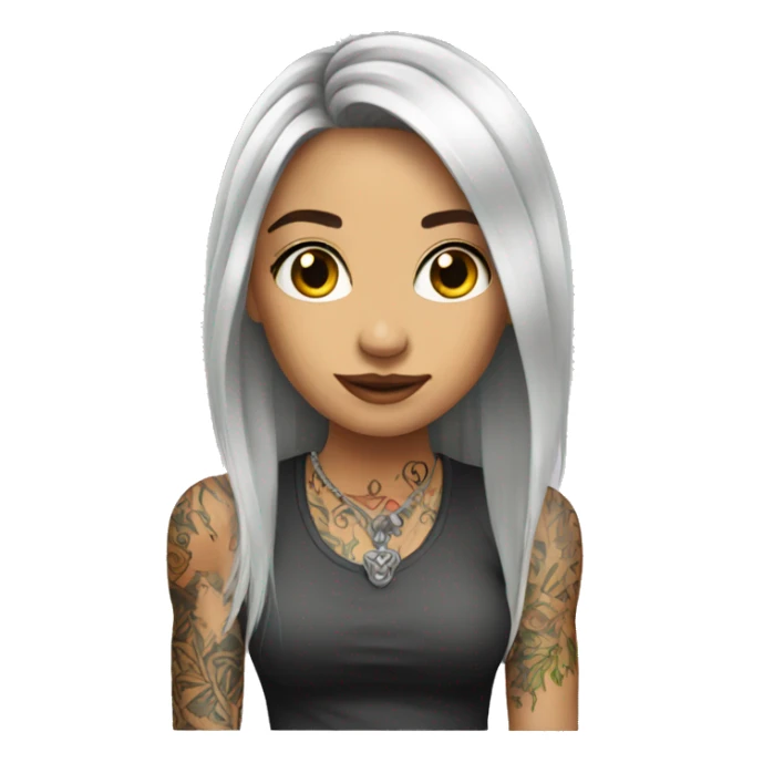 tattooed woman very attractive long hair sticker