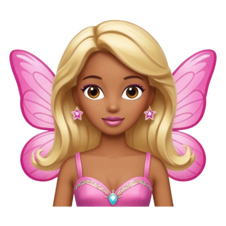 brown skin blonde barbie fairy  sticker