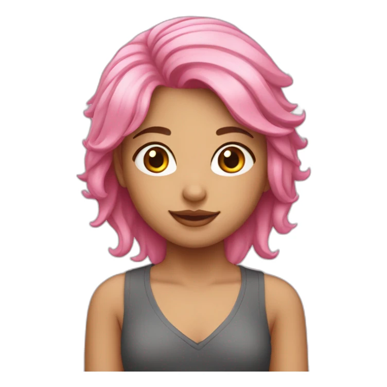 eurasian girl with pink hair sticker