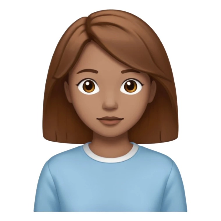 GloomyKassie with brown medium hair, light blue outfit sticker