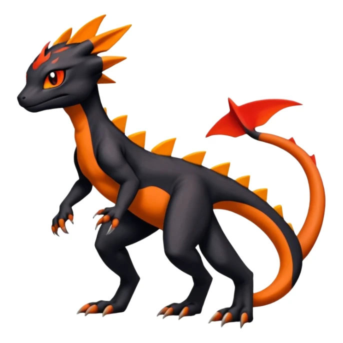 Salandit-Umbreon-Guilmon-Charmeleon-Fakémon-hybrid-creature (full body)  sticker