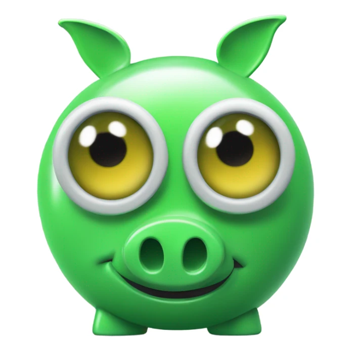 alien green piggy bank money  sticker