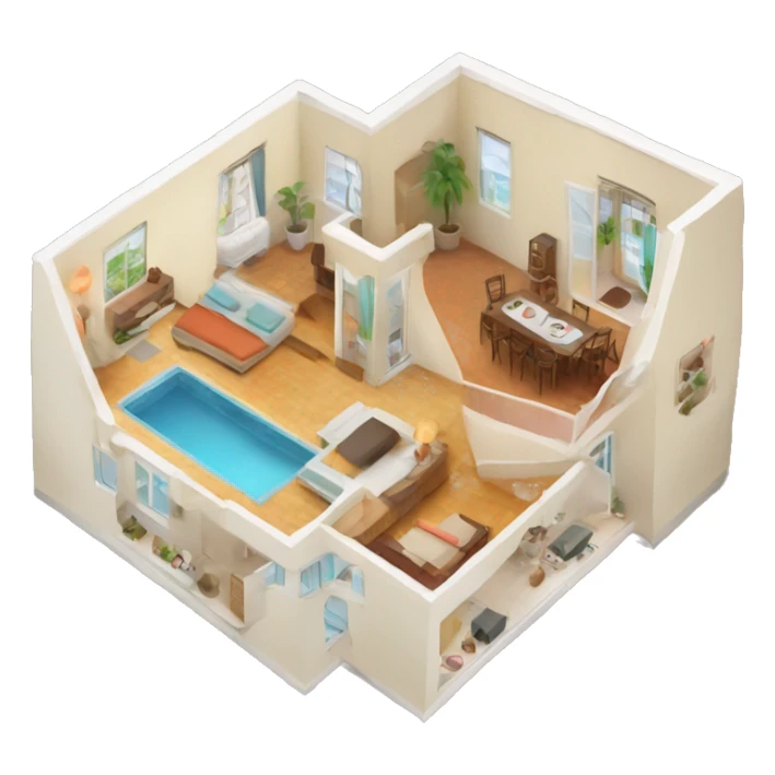 top down shot of an airbnb appartement sticker