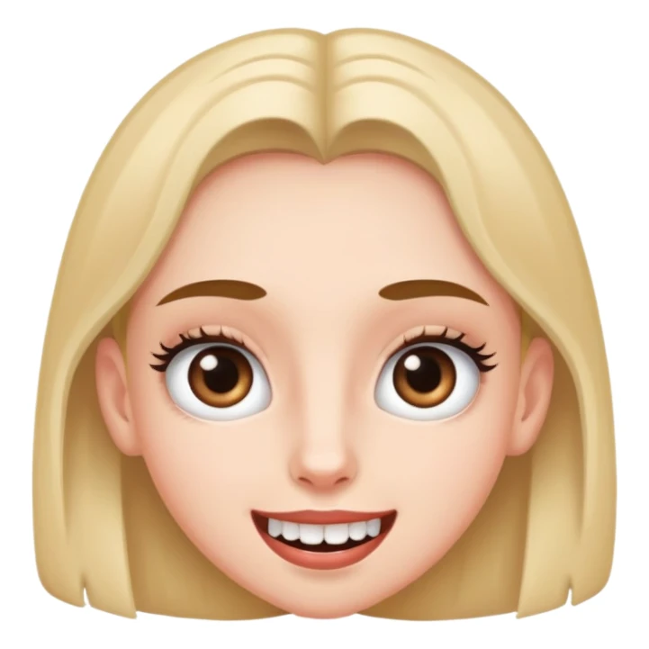 Doe eyes with eyelashes and bucked teeth  sticker