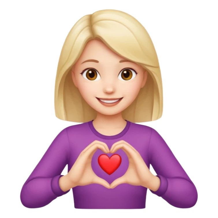 Heart hand girl  sticker