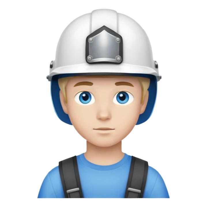 blue eyed boy in helmet sticker