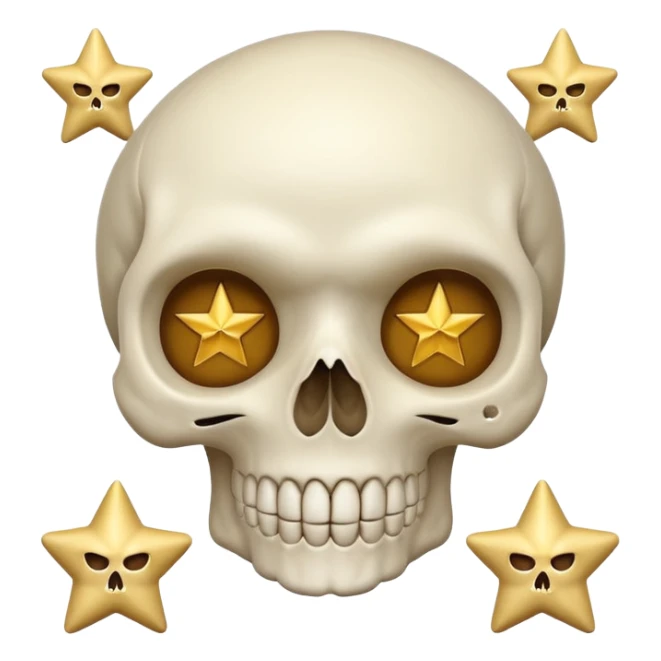 Skull with  big stars in the eyes sticker