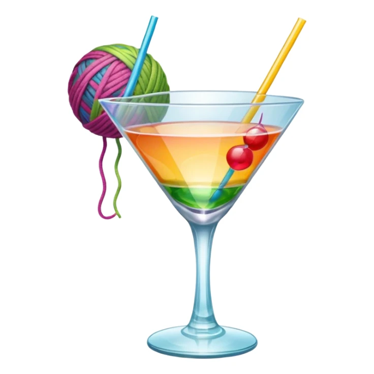 ball of yarncocktail glass sticker