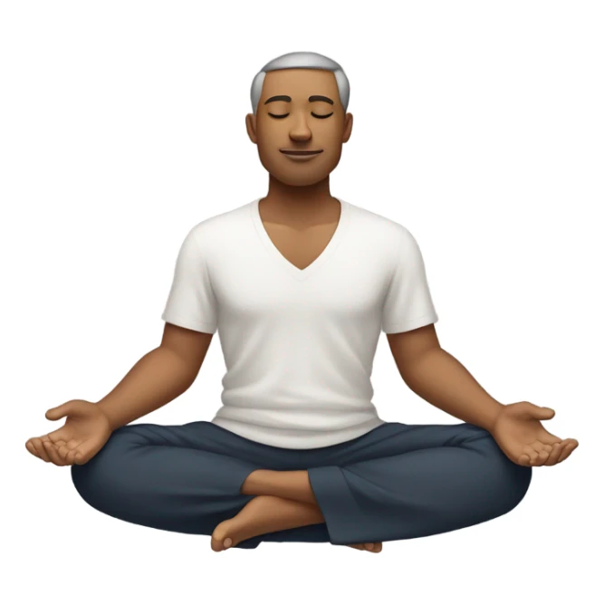 A man in the lotus pose practicing yoga, exuding tranquility and focus. sticker
