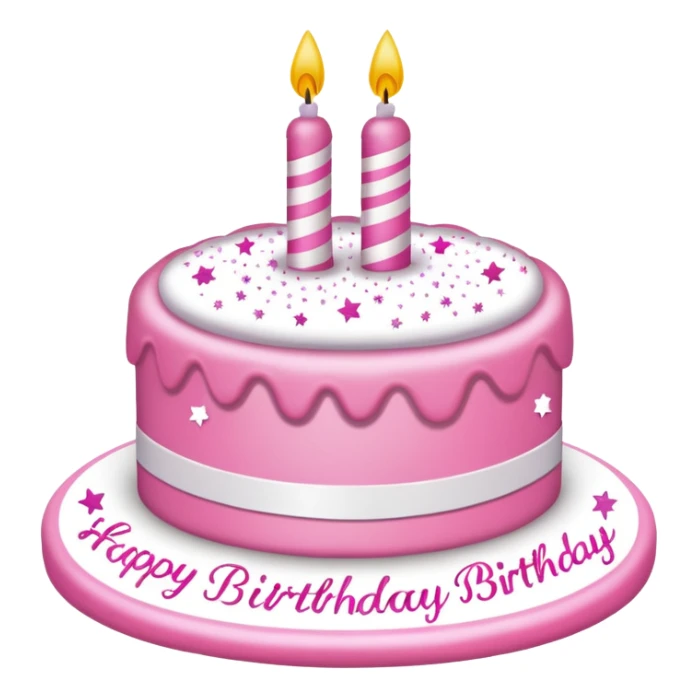 birthday sign in pink and white sticker