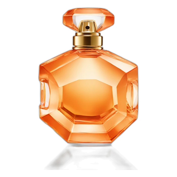 Iconic Luxury Octogonal Crystal Fragrance Bottle Orange Tint sticker