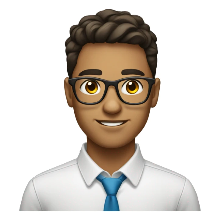 young man of about 20 years old, networker and trader with glasses stand sticker