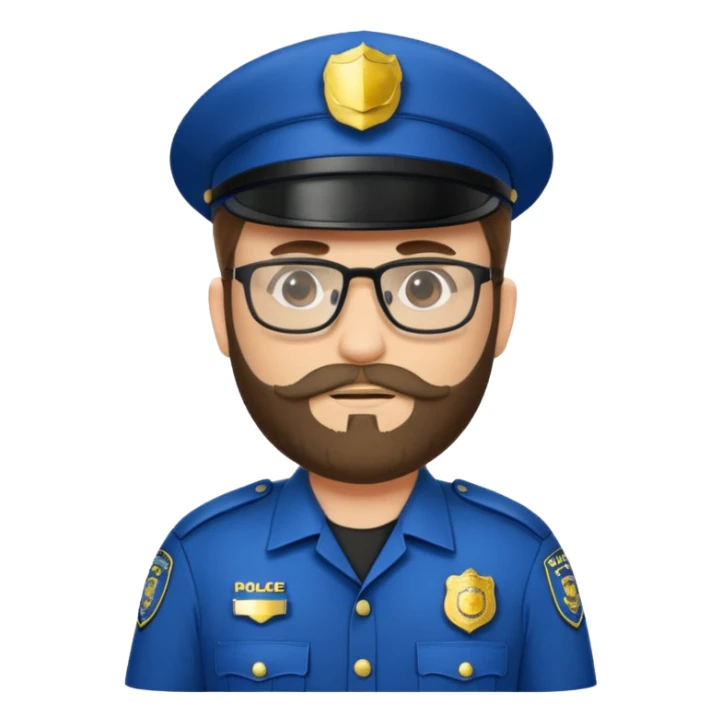 Police officer with glasses and beards(different uniform) sticker