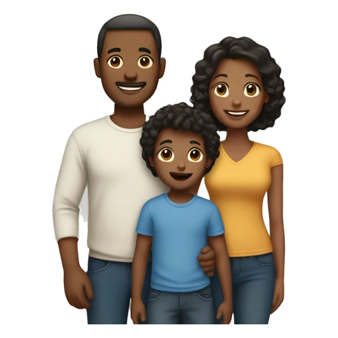 Interracial family 2 parents, 2 sons and 1 daughter sticker