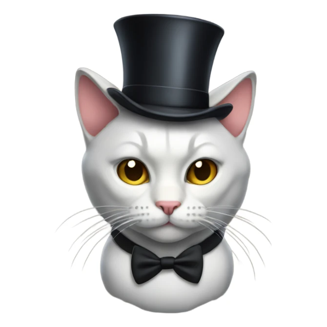 Cat with top hat and big muscles sticker