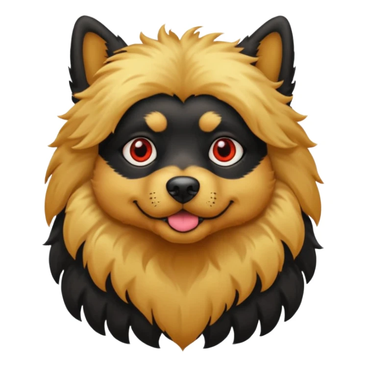 big red eyed black golden dog sticker