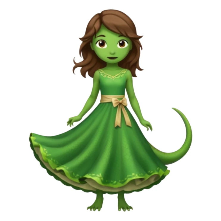 Lizard girl in dress sticker