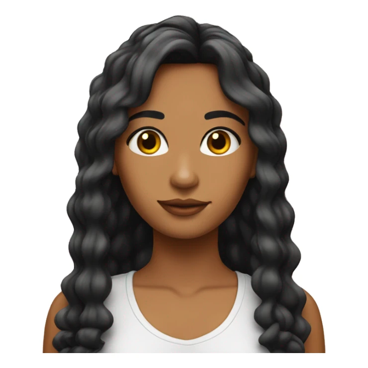 Chica sin cejas con cabello largo y frentona negra sticker