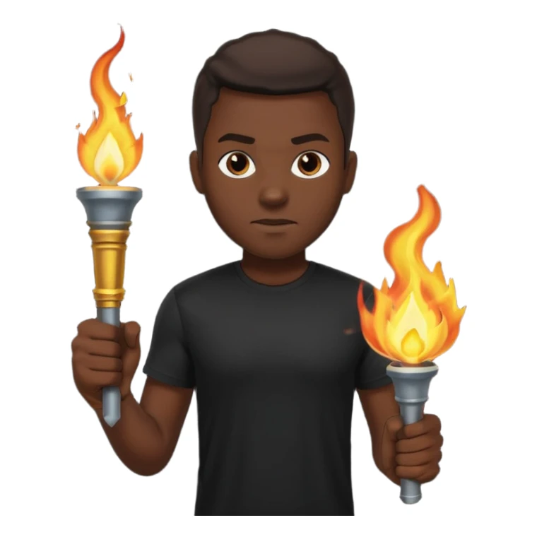 black tshirt black man The torchbearer sticker