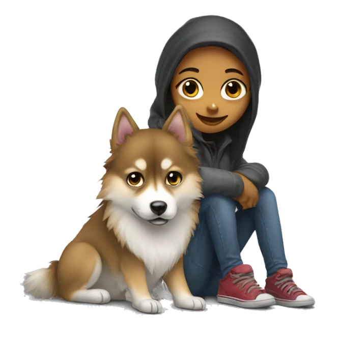 pomsky with homeless girl sticker