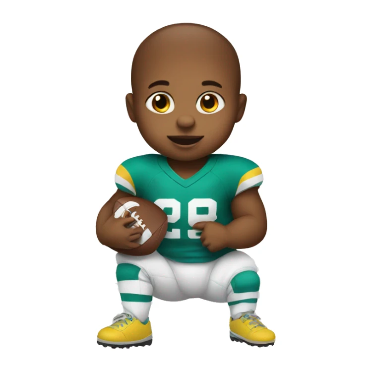 Baby with a football sticker