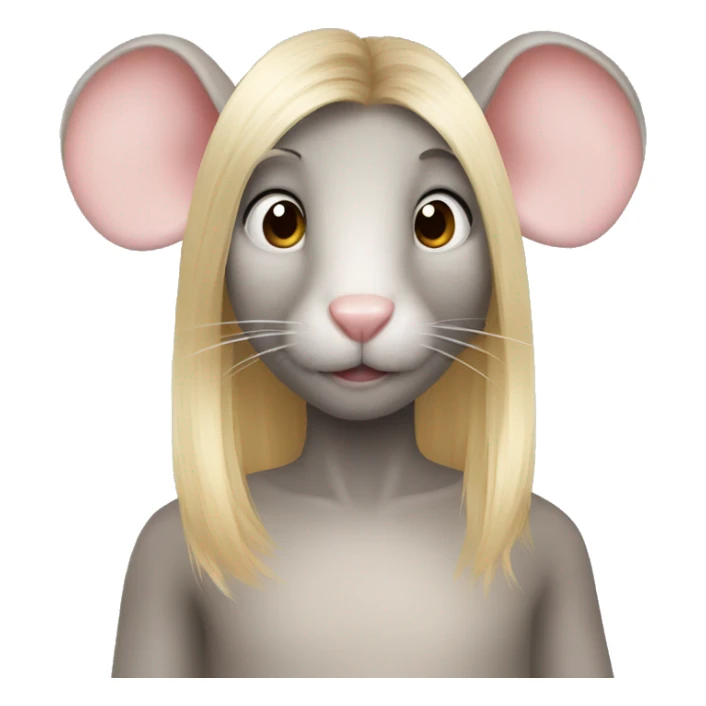 Rat and bunny hybrid with blond human hair sticker