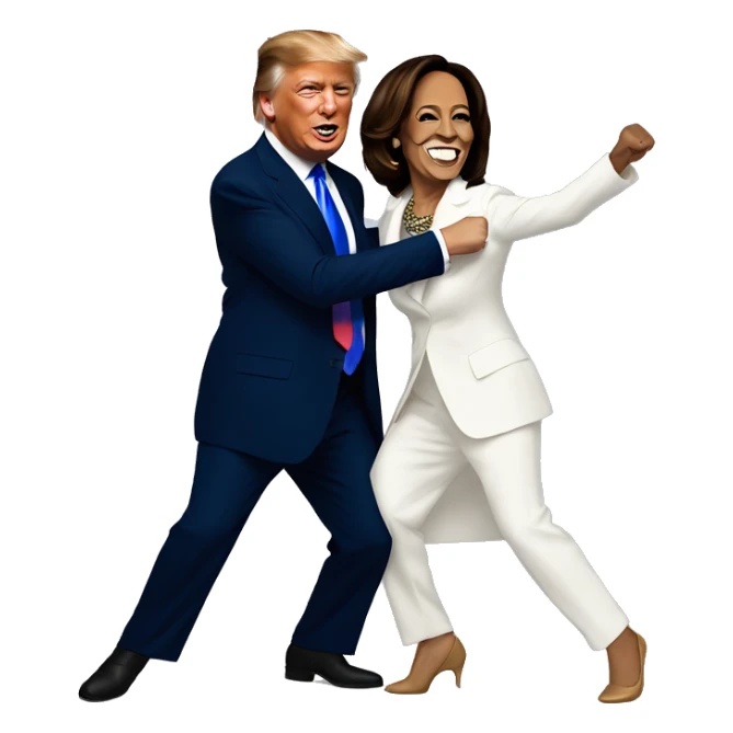 Donald trump dancing with kamala harris sticker