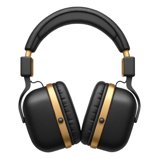 Icon of headphones with square ear pads in the Marshall style. sticker