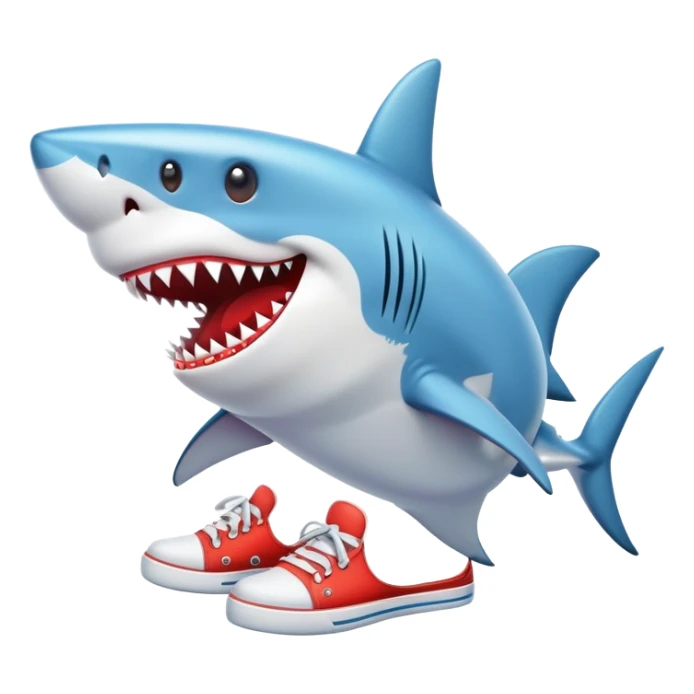 Shark wearing shoes sticker