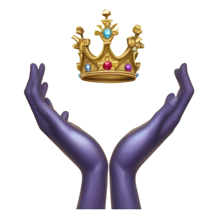 (Hands representing humility, sparkles for blessing, and a crown for the kingdom of heaven) sticker