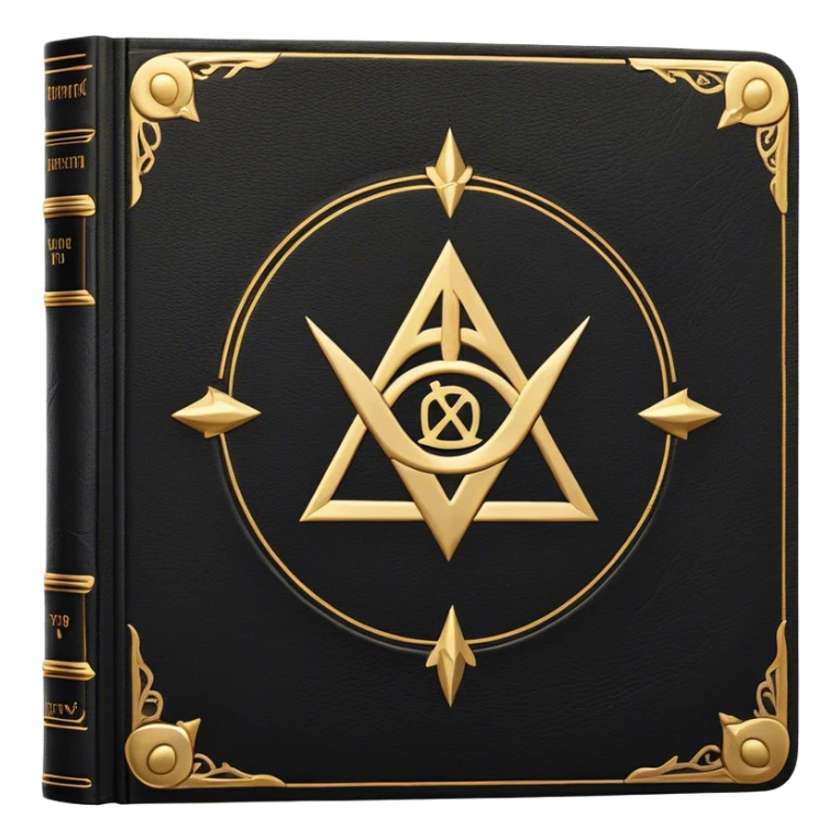 A black and gold book with an aged leather texture, embossed with an alchemical symbol, a, silhouette hand, exuding wisdom, mastery, and the relentless pursuit of greatness. - book on mastery  sticker