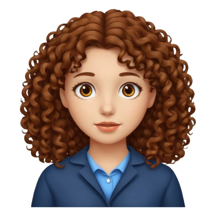 Girl with brown curly hair  sticker
