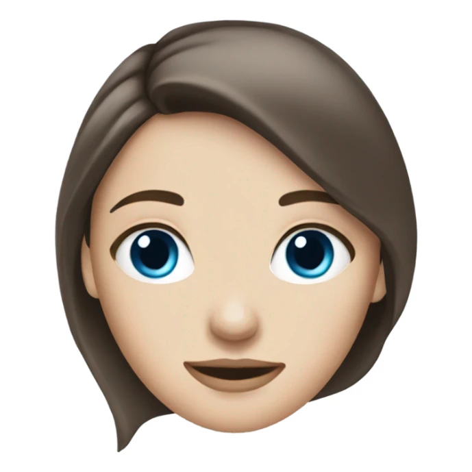 Brunette white girl with blue eyes  sticker