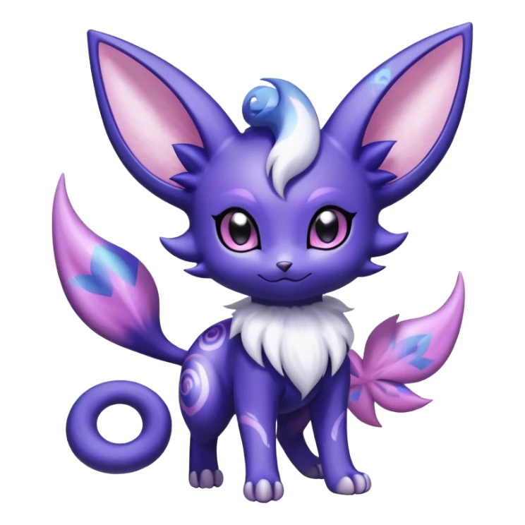 Shiny Cute Adorable Espeon-Noibat-Meowstic-Hybrid-Creature with pattern-markings sticker