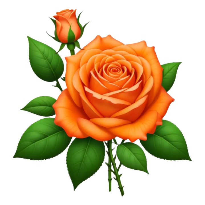 big bouquet Vibrant Orange Tea Rose, luxuriant, leaf, bud sticker