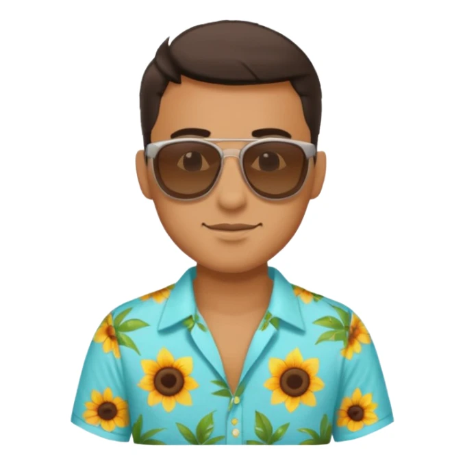 man with sunglasses and summer shirt sticker