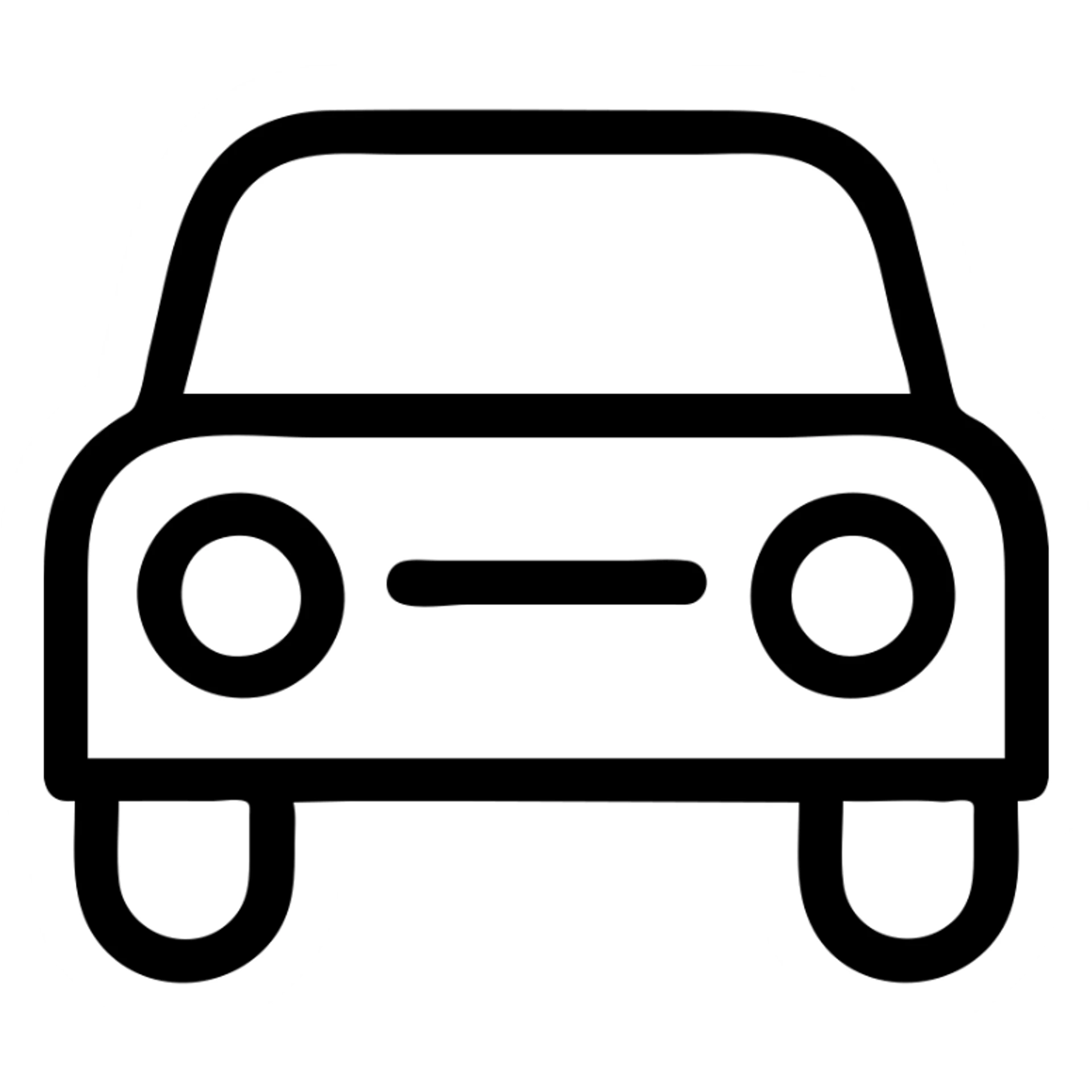 car, clean modern icon style, simple lines, easily recognizable, minimal details sticker