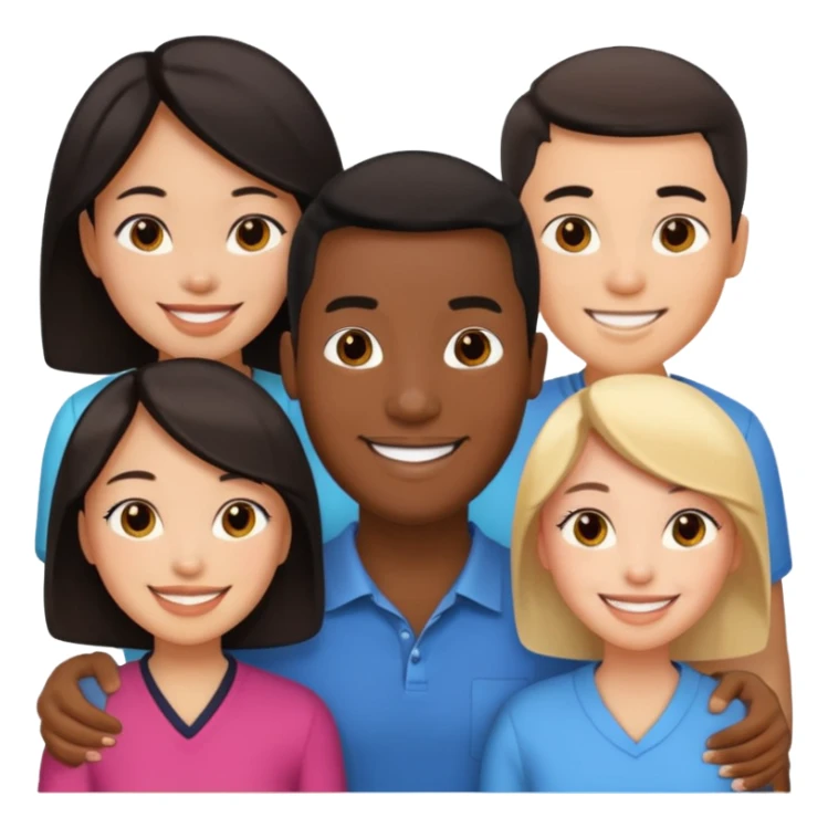 Black man with   with two women one black one Chinese  sticker