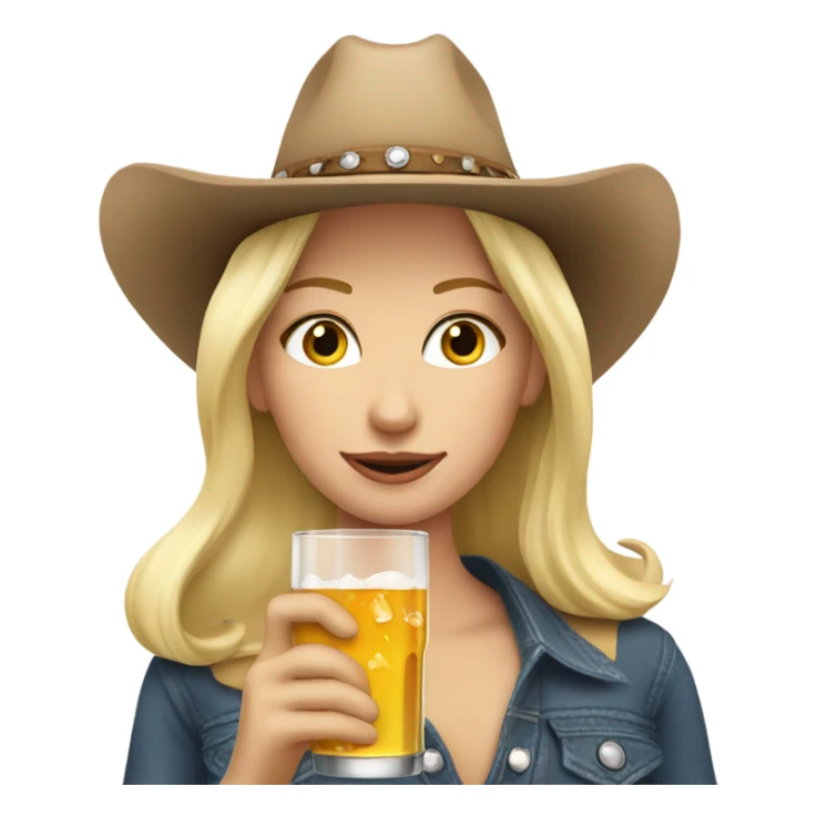 blonde cowgirl enjoying a drink sticker