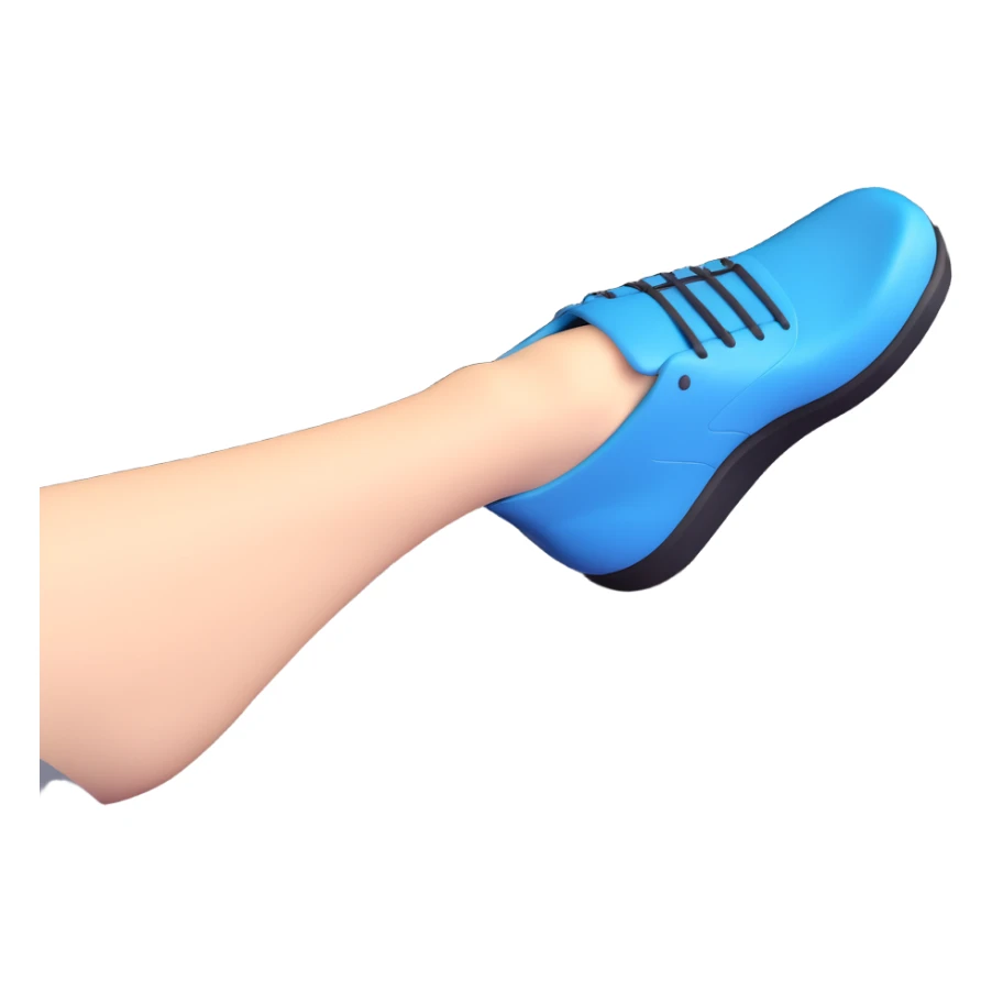 A clean 2D emoji-style illustration of a single right foot pressing down on a car gas pedal. Only the foot and the pedal are shown, viewed from the side. The pedal is slightly tilted to show pressure. No background, simple colors, minimal details sticker