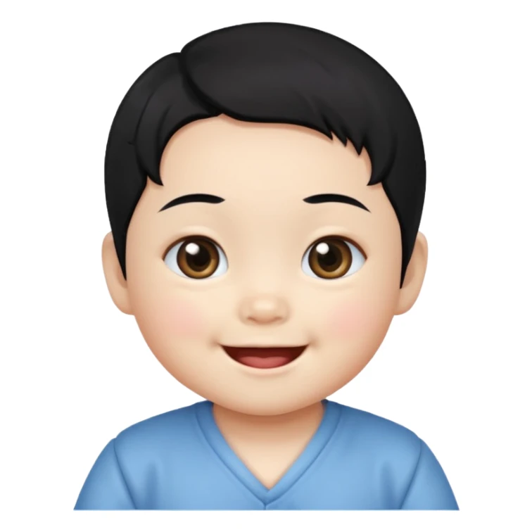 korean black hairbaby sticker